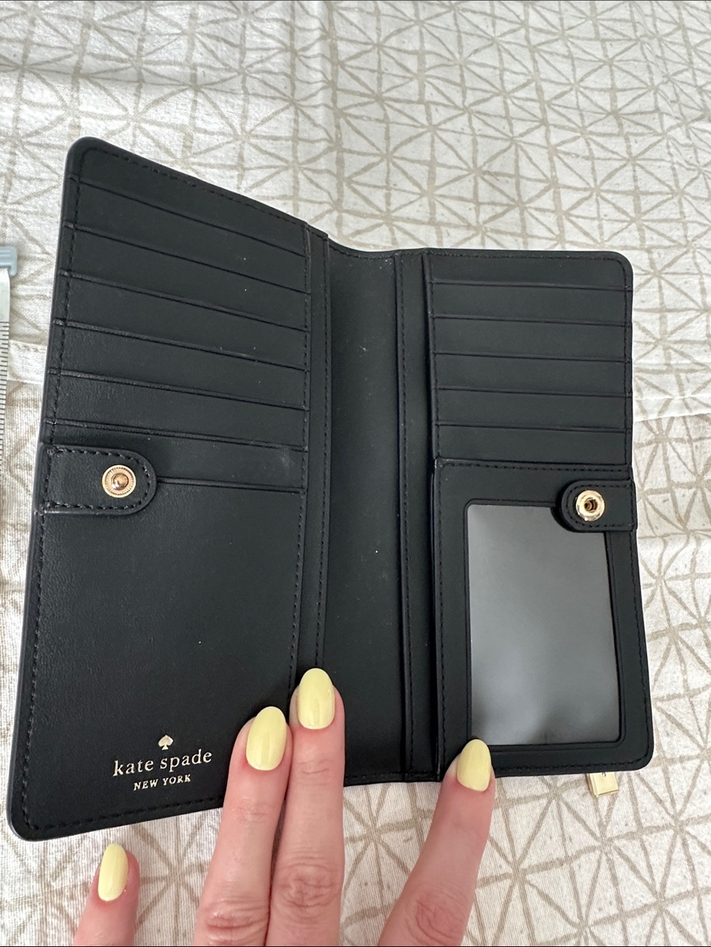 kate spade Black Saffiano Wallet with Gold Logo - Picture 5 of 5